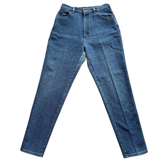 Vintage 80s 90s Lee Mom Jeans Womens 12 Blue Medium Wash High Rise Tapered Leg - Picture 2 of 11